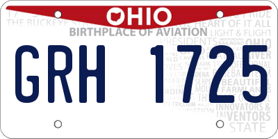 OH license plate GRH1725