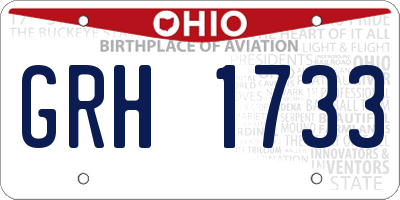 OH license plate GRH1733