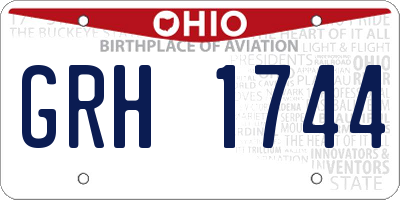 OH license plate GRH1744