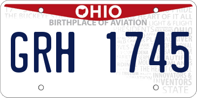 OH license plate GRH1745