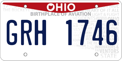 OH license plate GRH1746