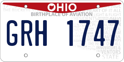 OH license plate GRH1747
