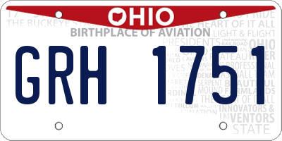 OH license plate GRH1751