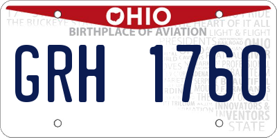 OH license plate GRH1760