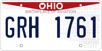 OH license plate GRH1761