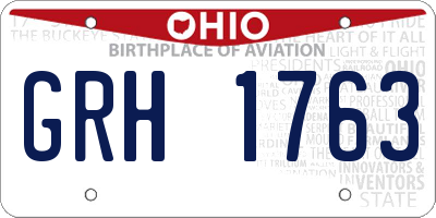 OH license plate GRH1763