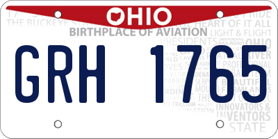 OH license plate GRH1765