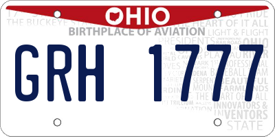 OH license plate GRH1777