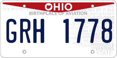 OH license plate GRH1778