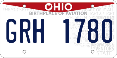 OH license plate GRH1780