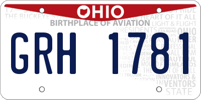 OH license plate GRH1781