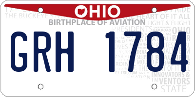 OH license plate GRH1784