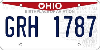 OH license plate GRH1787