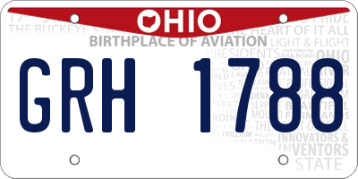 OH license plate GRH1788