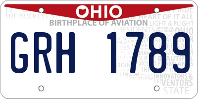 OH license plate GRH1789