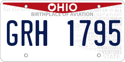 OH license plate GRH1795