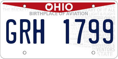 OH license plate GRH1799