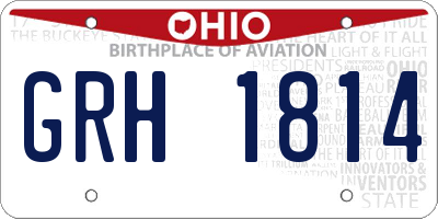 OH license plate GRH1814