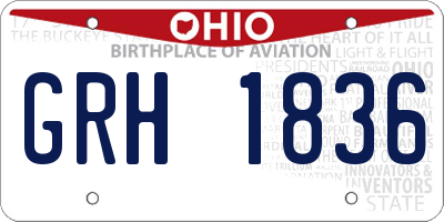 OH license plate GRH1836