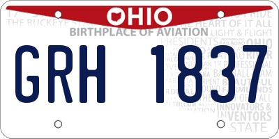 OH license plate GRH1837