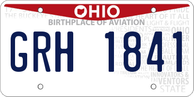 OH license plate GRH1841