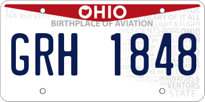 OH license plate GRH1848