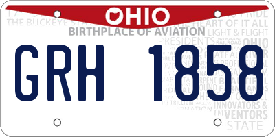OH license plate GRH1858