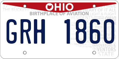 OH license plate GRH1860