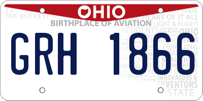 OH license plate GRH1866