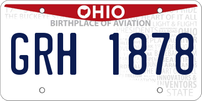 OH license plate GRH1878