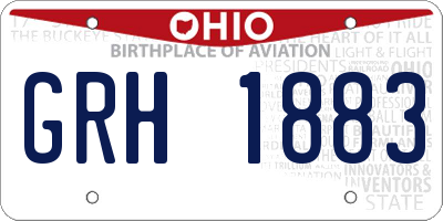 OH license plate GRH1883