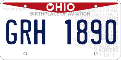 OH license plate GRH1890