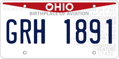 OH license plate GRH1891