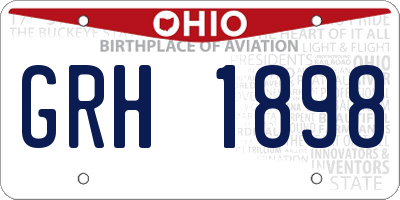 OH license plate GRH1898