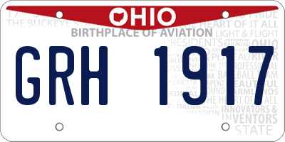 OH license plate GRH1917