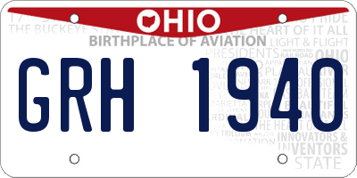 OH license plate GRH1940