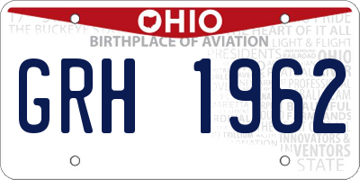 OH license plate GRH1962