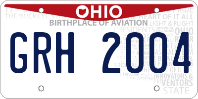 OH license plate GRH2004