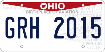 OH license plate GRH2015