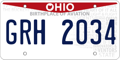 OH license plate GRH2034