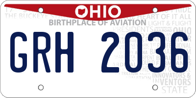 OH license plate GRH2036