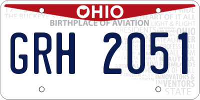 OH license plate GRH2051