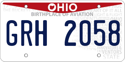 OH license plate GRH2058