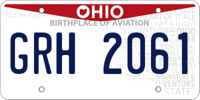 OH license plate GRH2061