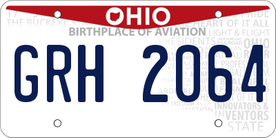 OH license plate GRH2064