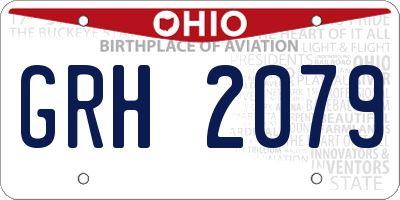 OH license plate GRH2079