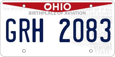 OH license plate GRH2083