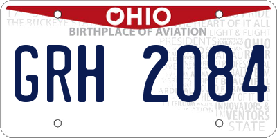OH license plate GRH2084