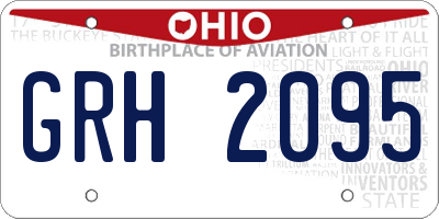 OH license plate GRH2095