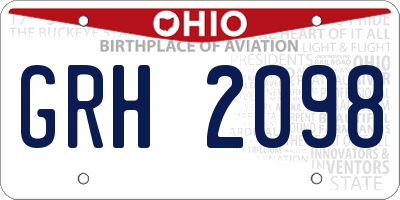 OH license plate GRH2098